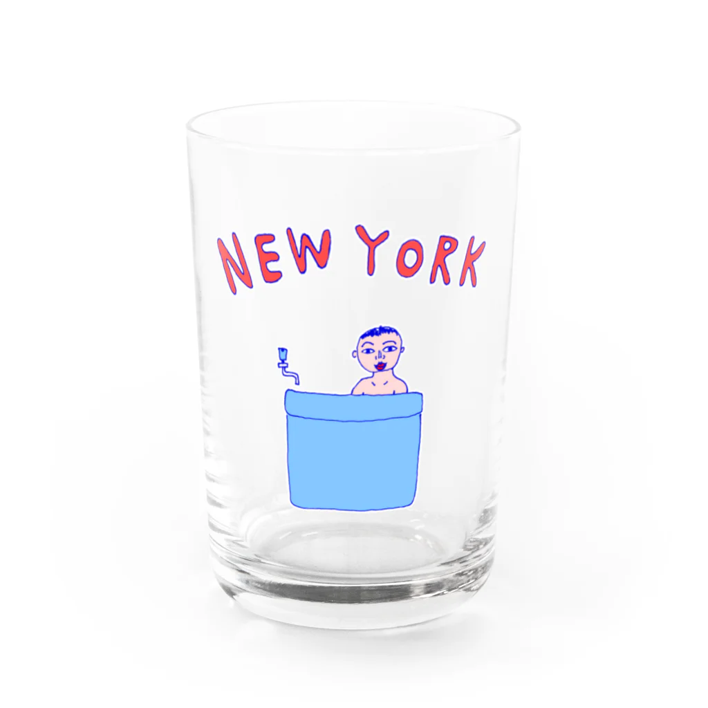 NIKORASU GOの＜ドラマ衣装着用デザイン＞ダジャレデザイン「にゅーよーく」＜NEWYORK＞＊このデザインがドラマあのキスの衣装に使われていた模様、松坂桃李さんがきてるのみたよお グラス前面