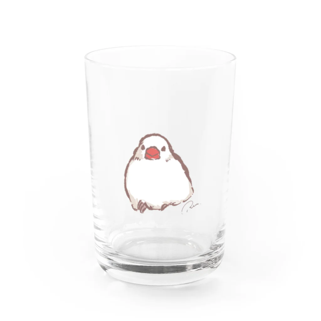 Joy. Ree Illustration SUZURI Shop の溶けてる文鳥 グラス前面