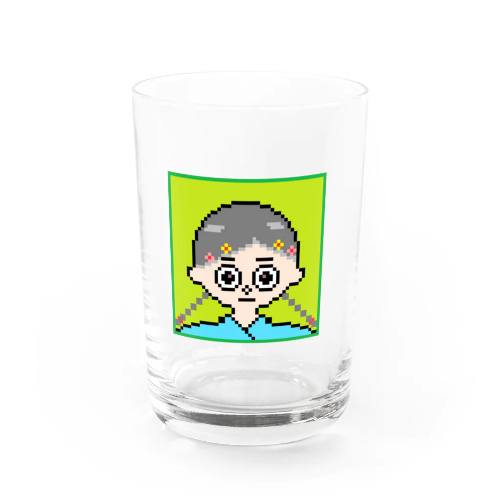 ドット絵で遊ぼ！の花飾りの女の子 Water Glass :front