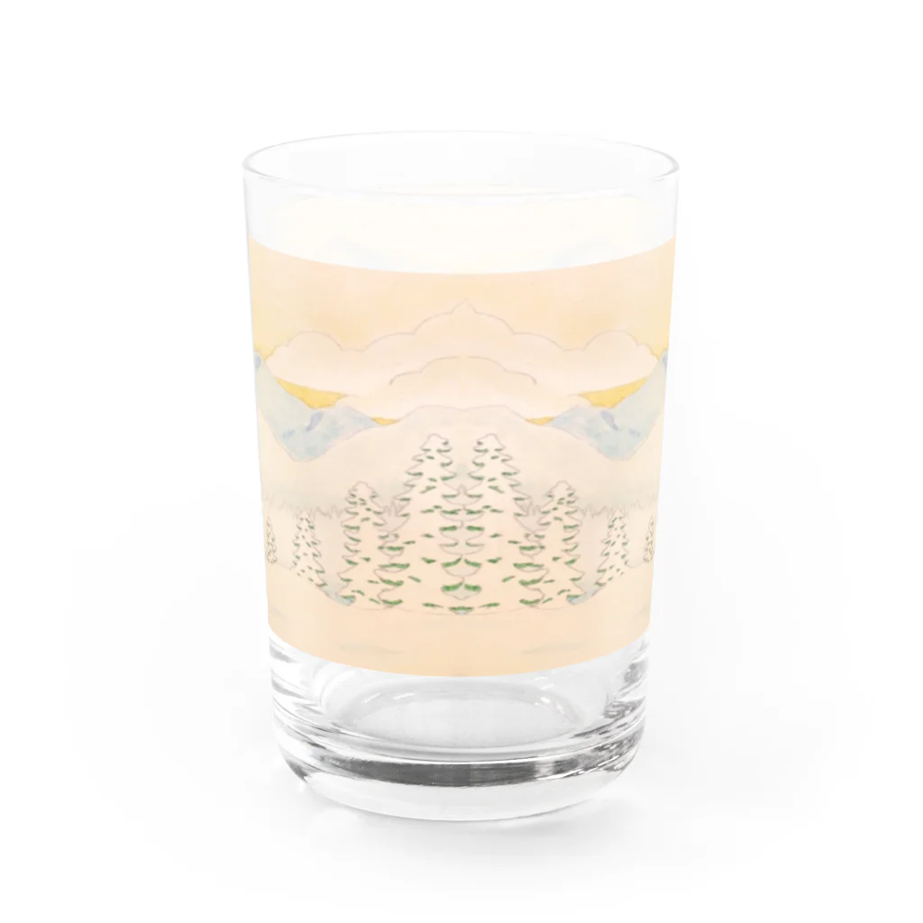 JapaneseArt Yui Shopの雪景色 Water Glass :front