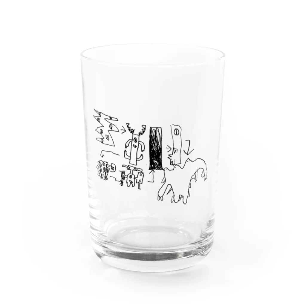 こえもん美術館の5歳のモンスター進化図 Water Glass :front