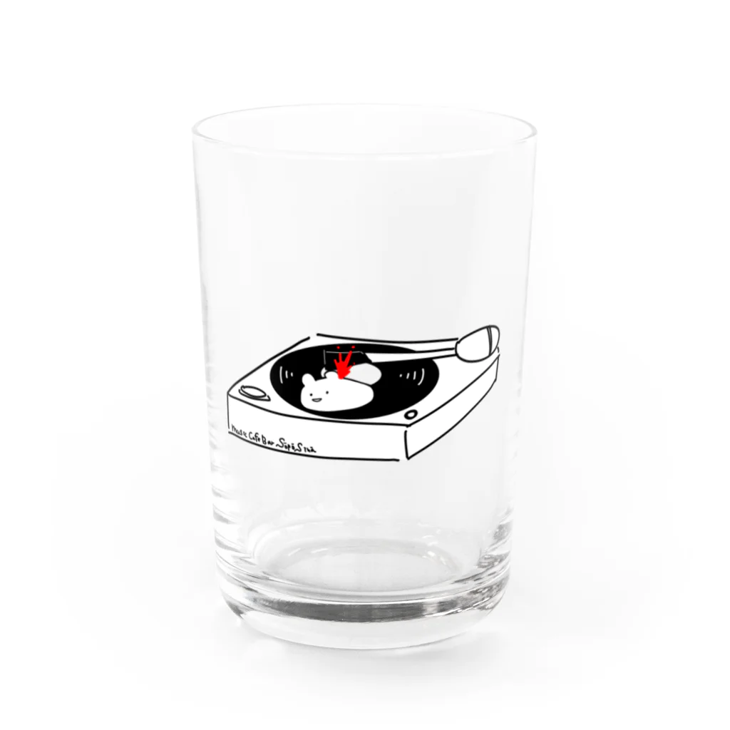 音楽喫茶そぽしなのレコードとくま Water Glass :front