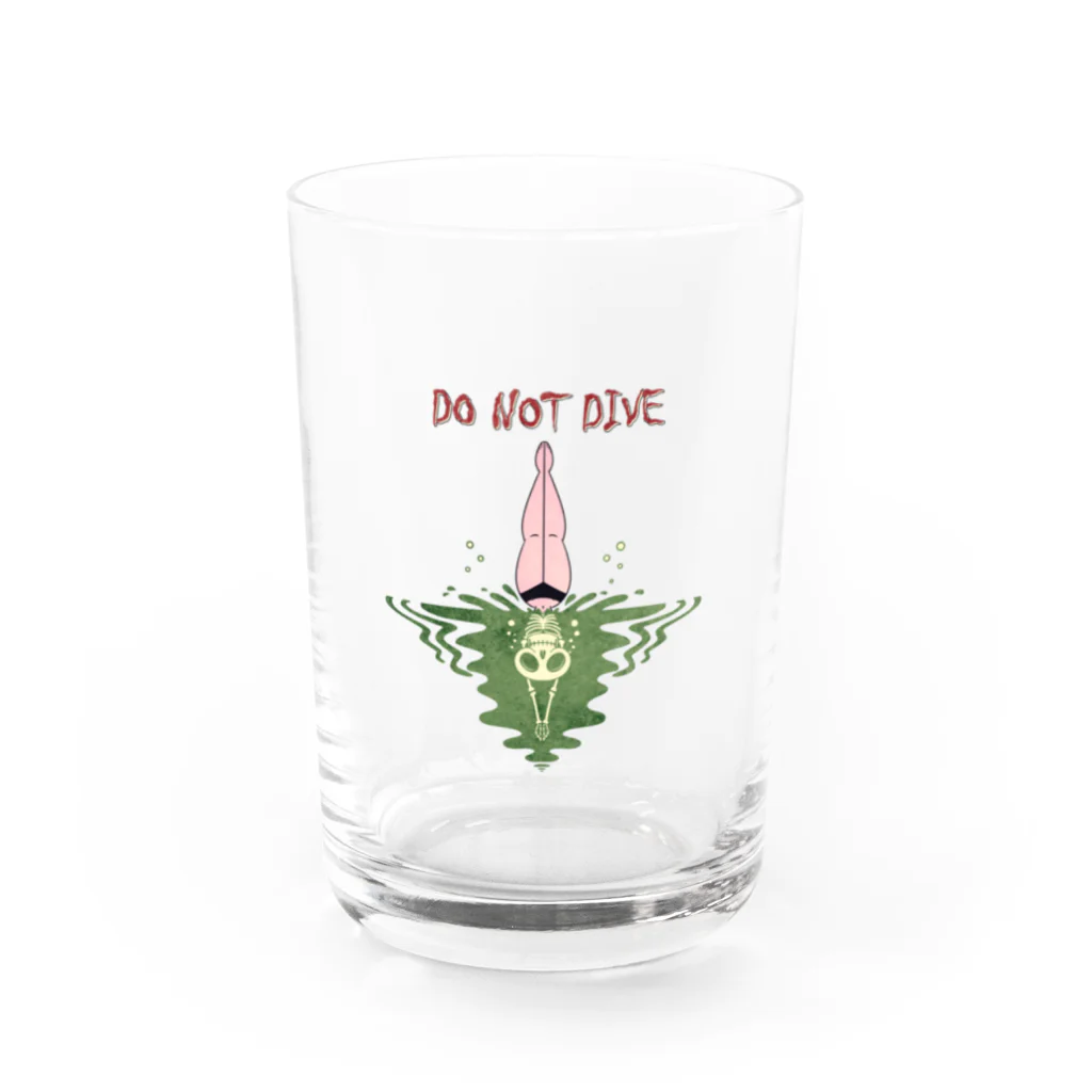 nidan-illustrationの"DO NOT DIVE" Water Glass :front