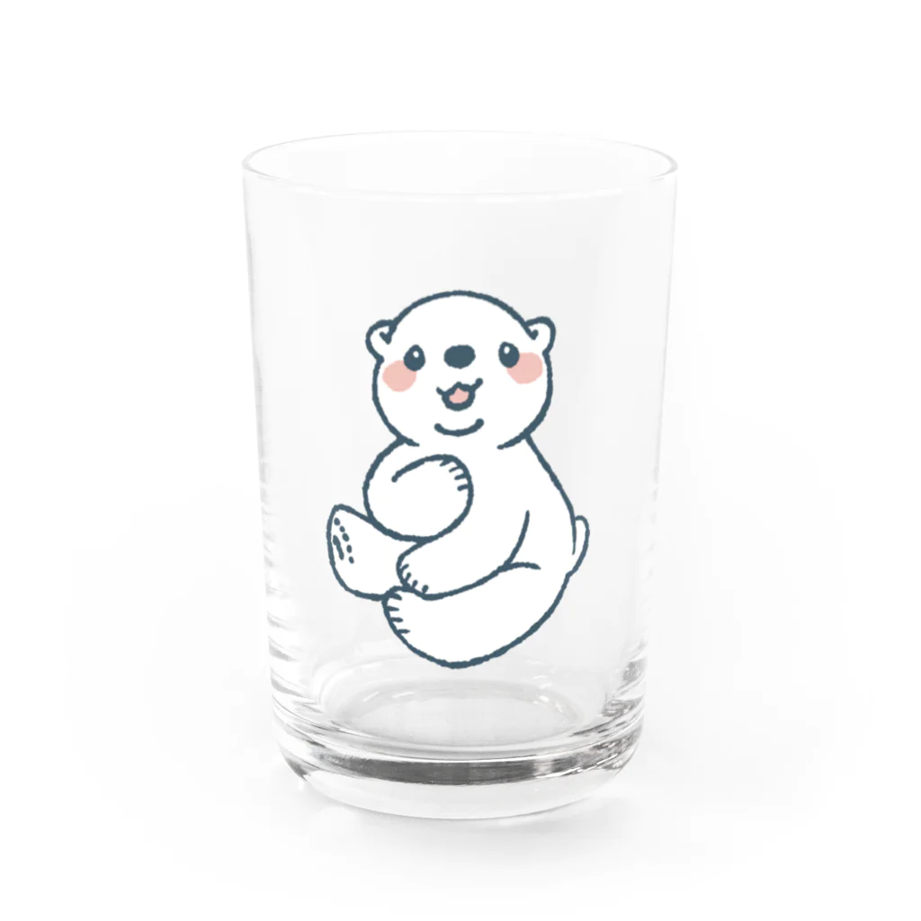 まめふくろうのしろくまちゃん Water Glass :front