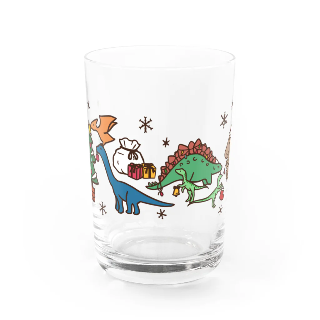 Andiamoの恐竜たちのクリスマス Water Glass :front