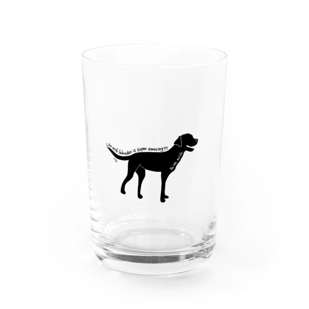私のラブラドールのBlack Labrador  Water Glass :front