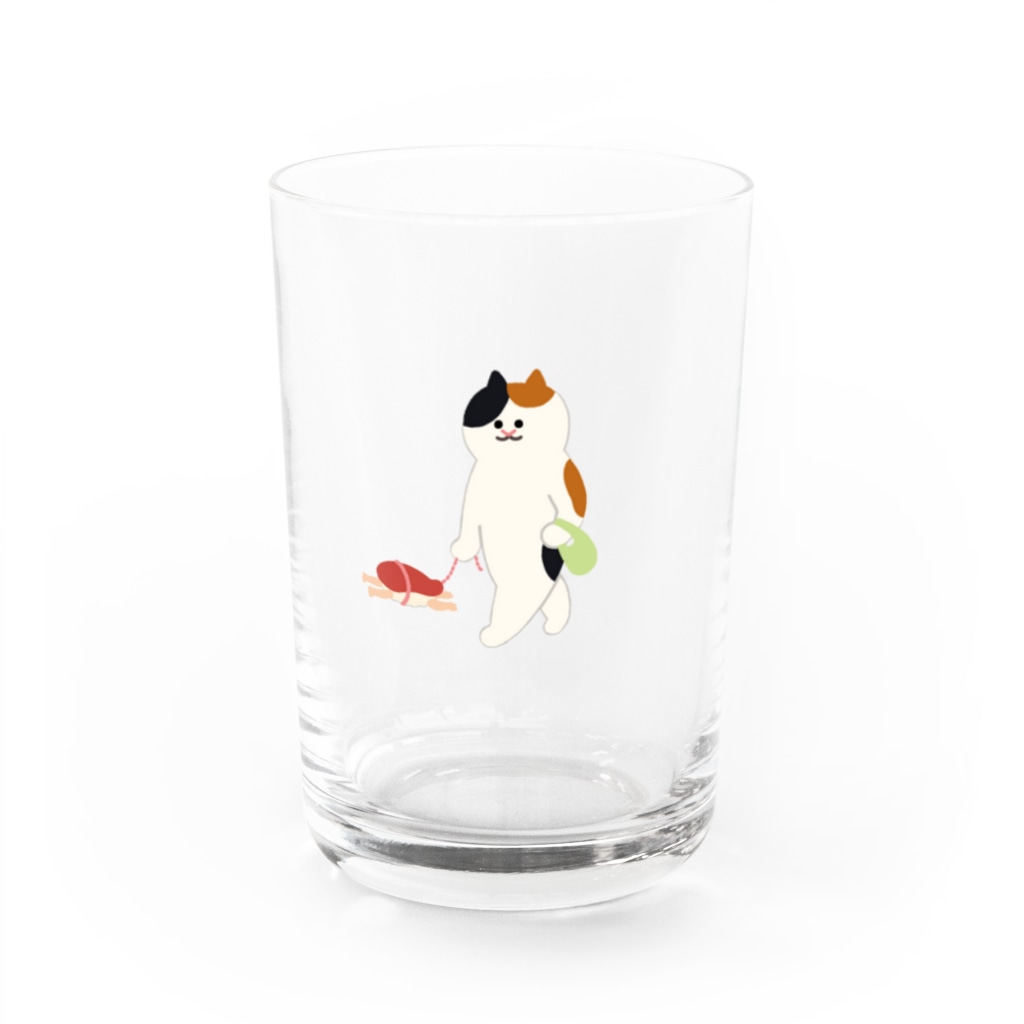 SUIMINグッズのお店の元気なまぐろ握り Water Glass :front