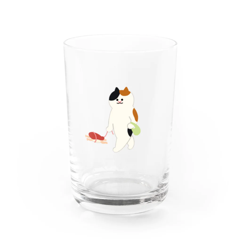 SUIMINグッズのお店の元気なまぐろ握り Water Glass :front