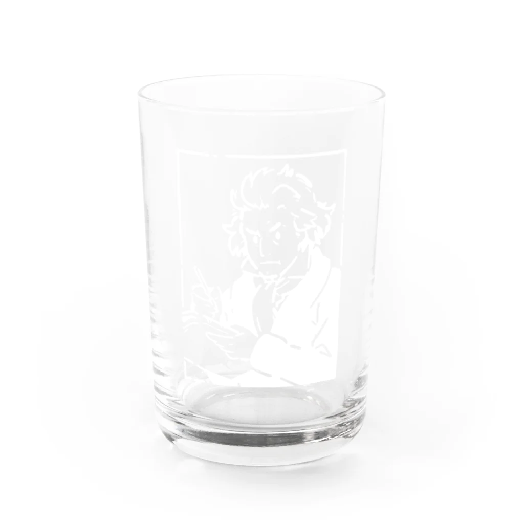 山形屋米店の【白プリント】ベートーヴェン Water Glass :front