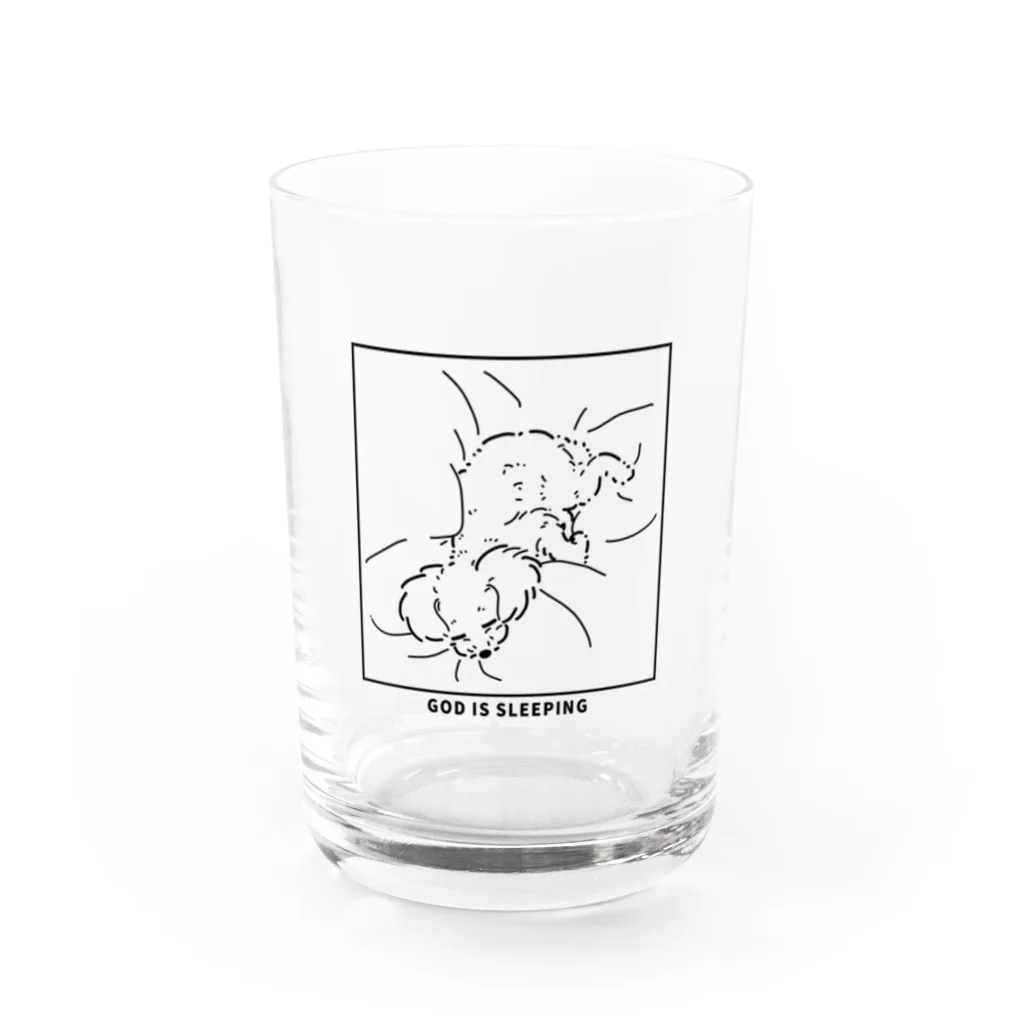 YamamoriMeidoの寝ているトイプードル Water Glass :front