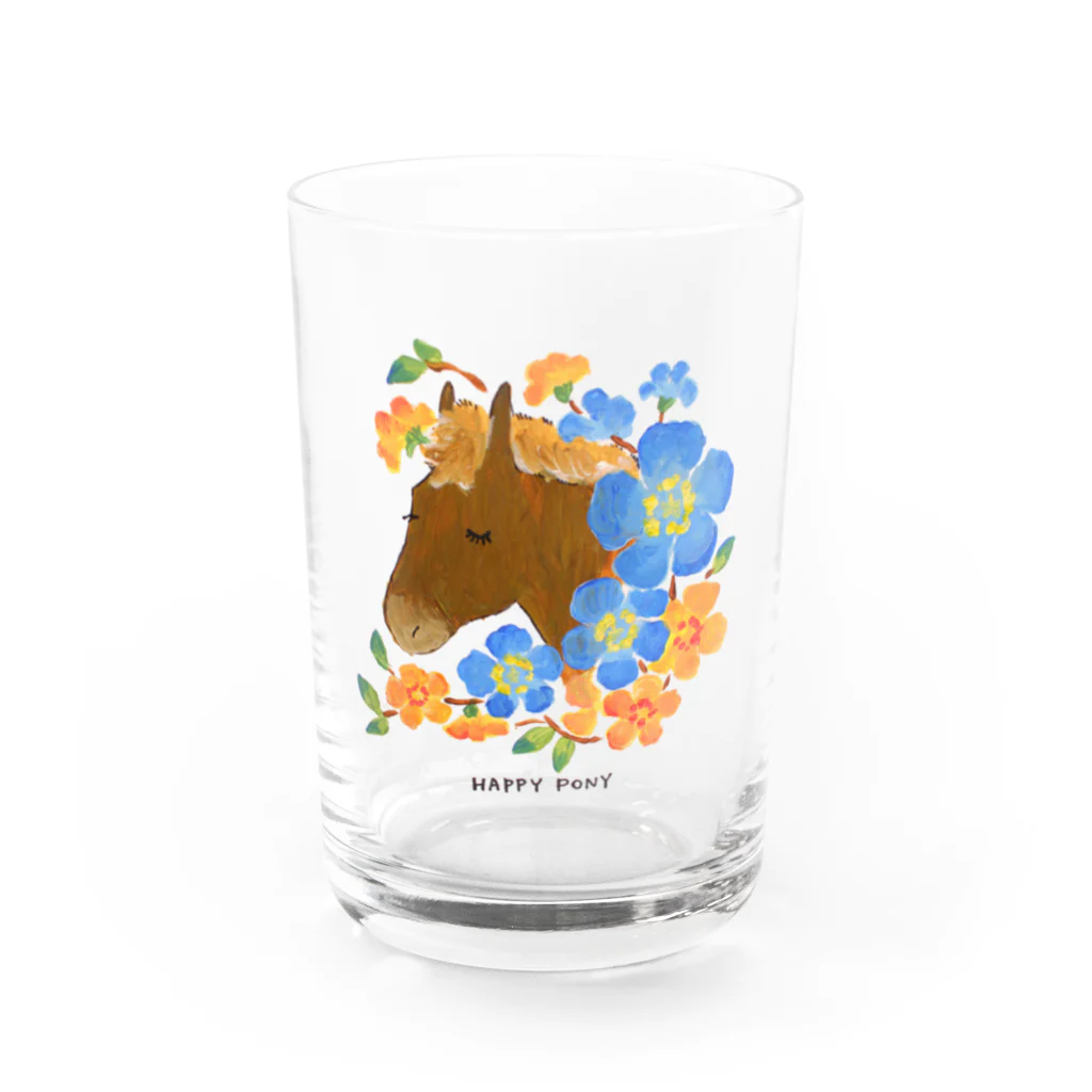 poniponiの馬と花 Water Glass :front