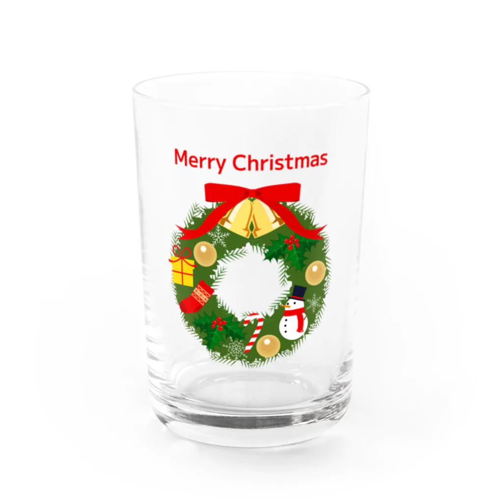 Baby Tigerのキュートなクリスマスリース Water Glass :front