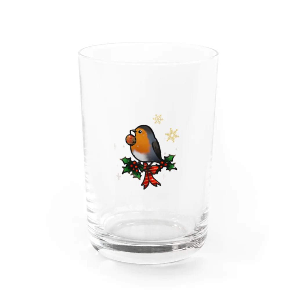 Cinnamoniaのメリークリスマスロビンちゃん Water Glass :front