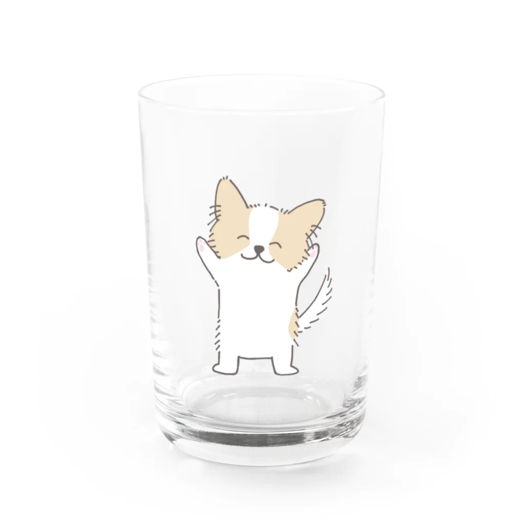 飴玉宝石箱のパピヨンのまいちゃん Water Glass :front