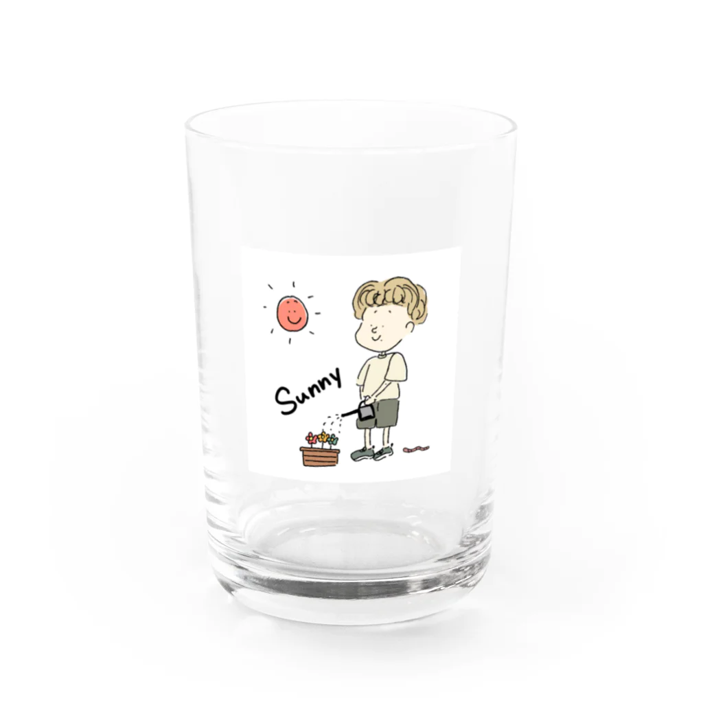 しゅわしゅわくらげのSunny day Water Glass :front