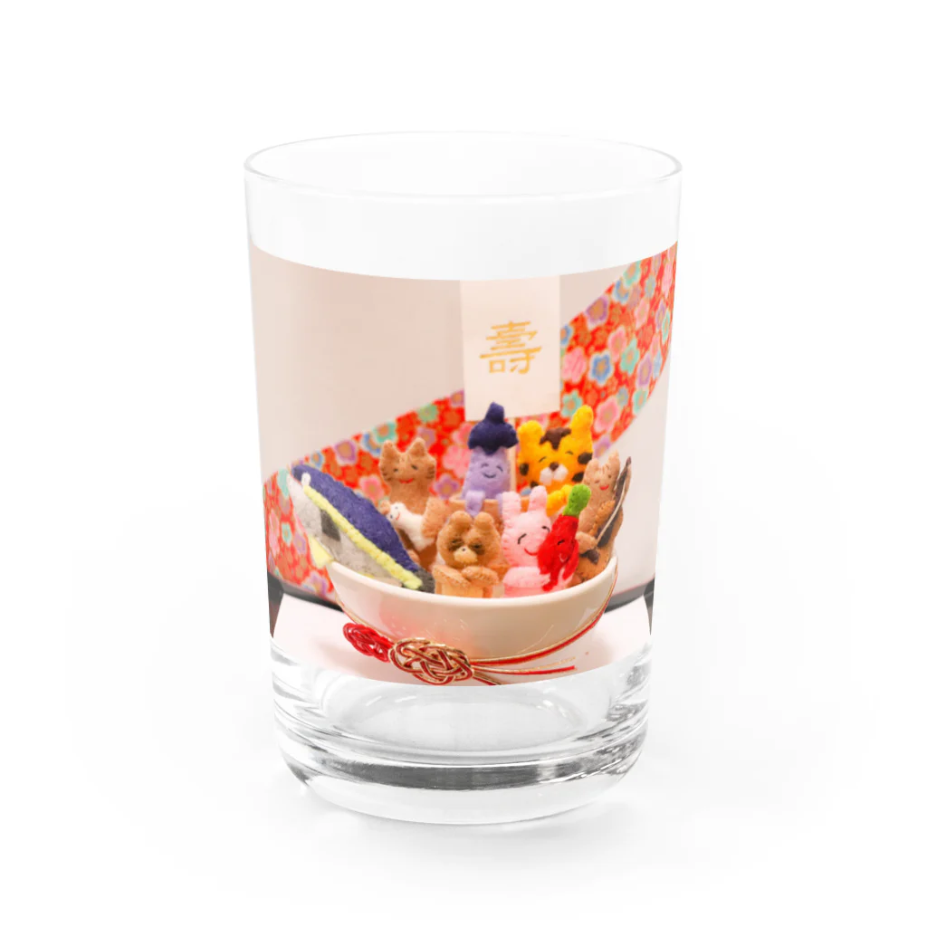 そうだふぅの七福ぬいぐるみのグラス Water Glass :front