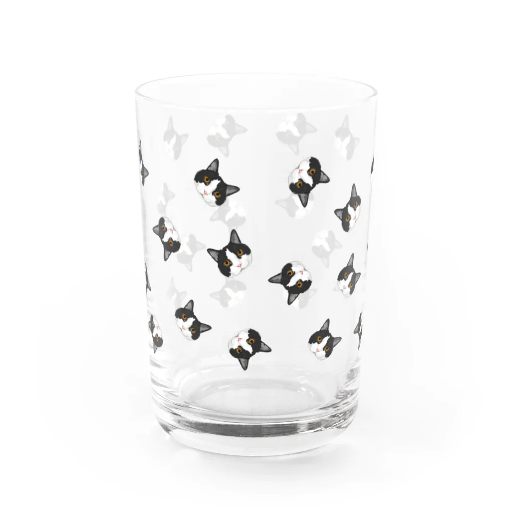 みきぞーん｜保護猫 ミッキー画伯と肉球とおともだちのjolene 総柄 Water Glass :front