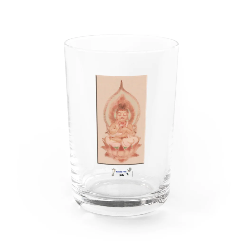 Making FOOLの五百幼童経の世界 仏画 008：Buddha A3-2 003 Water Glass :front