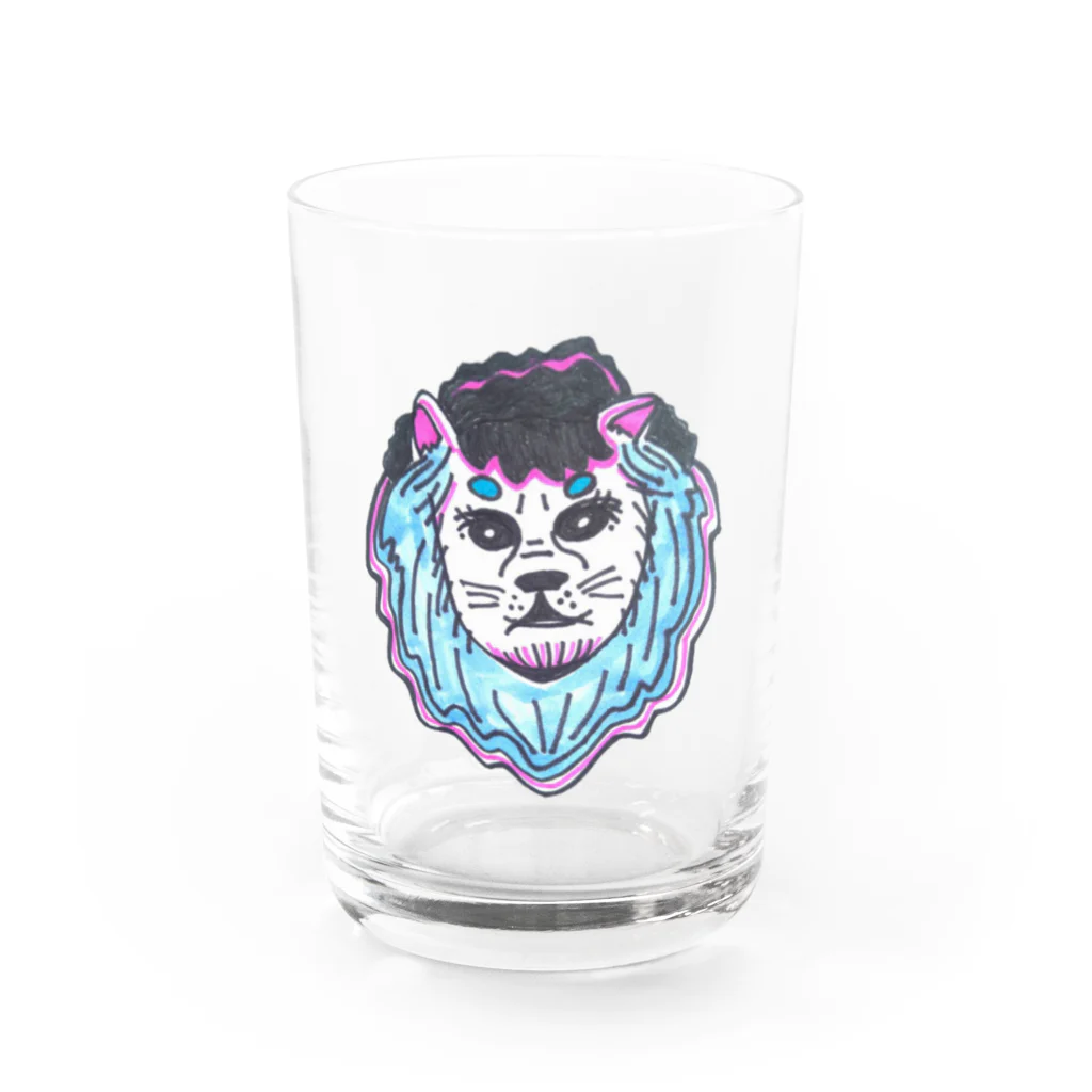 Heart PeaのLion Blue ライオンブルー Water Glass :front