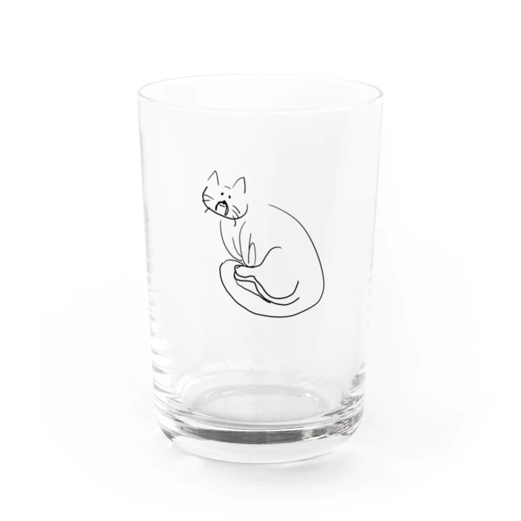 なんか面白そうなデザインのやつの老猫ちゃん Water Glass :front