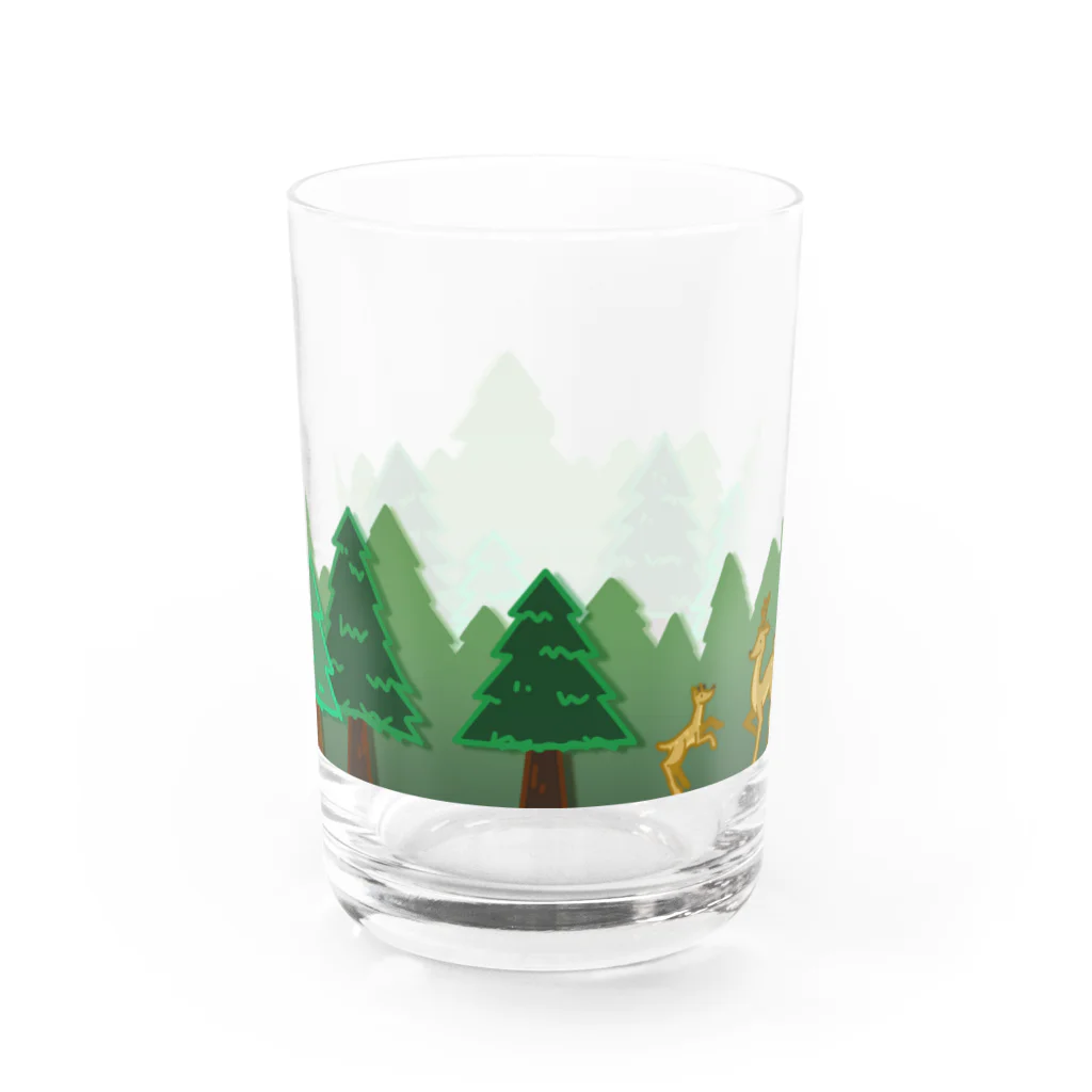 そのへんの黒猫の森の鹿 Water Glass :front