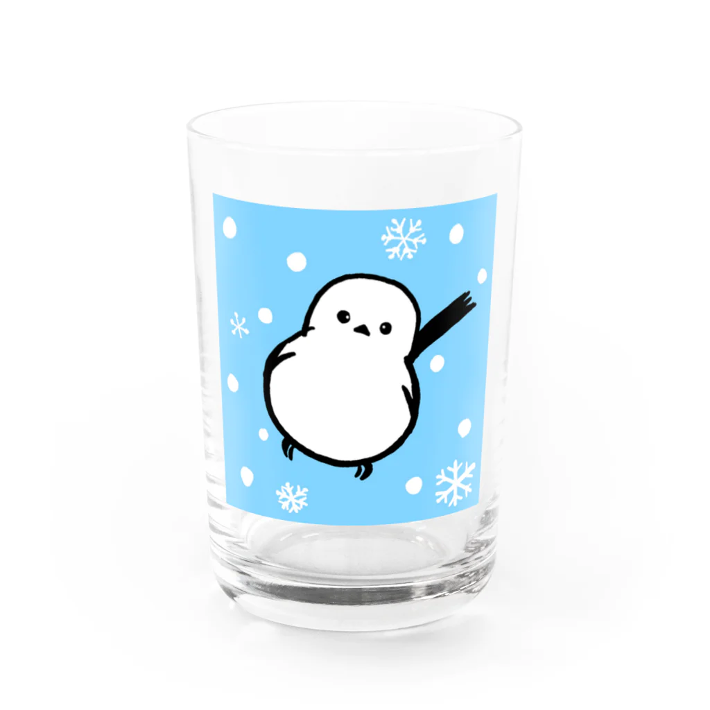 ことりといきものの雪景色のシマエナガさん Water Glass :front