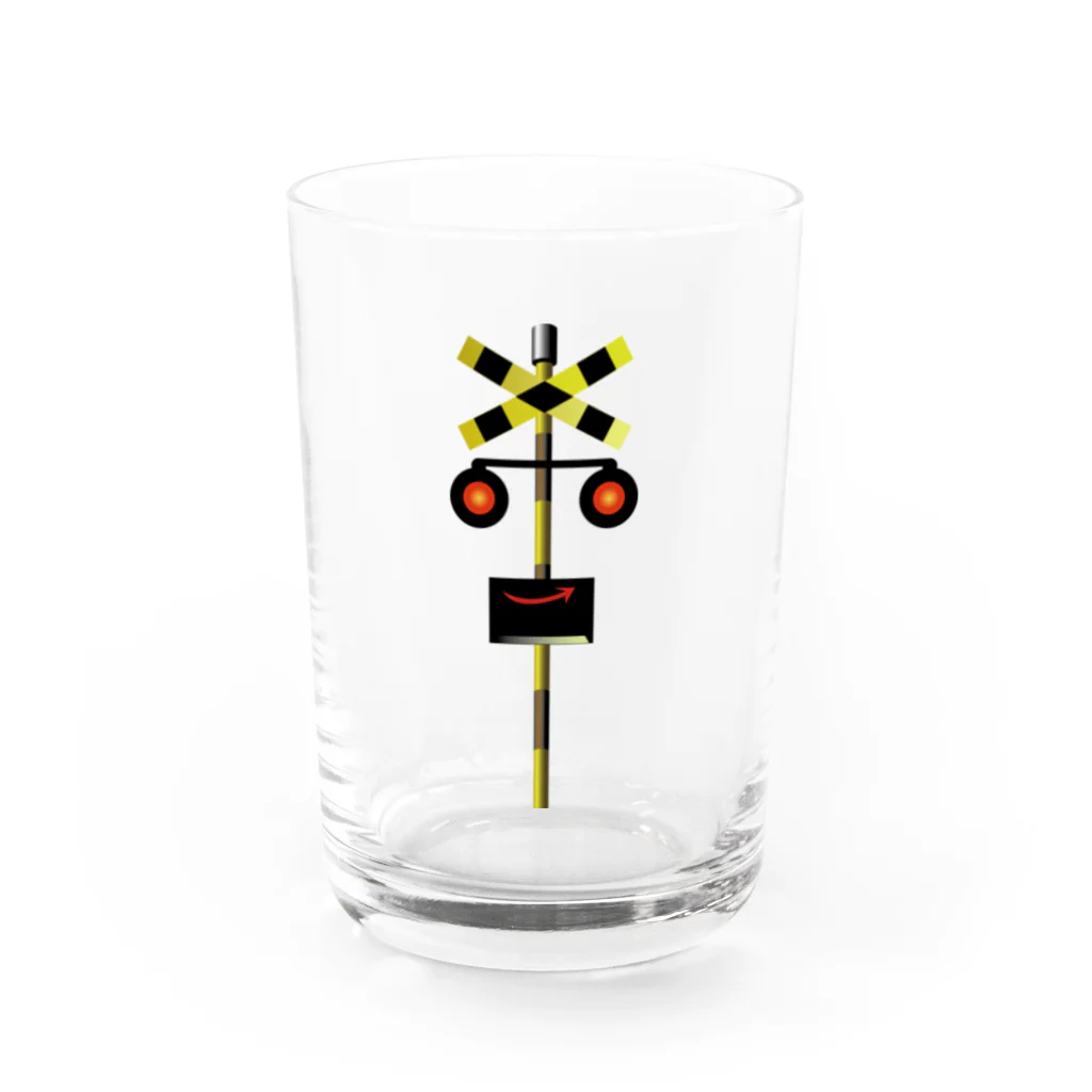 ゴロニャーのダサT屋さんの踏切 カンカングッズ Water Glass :front