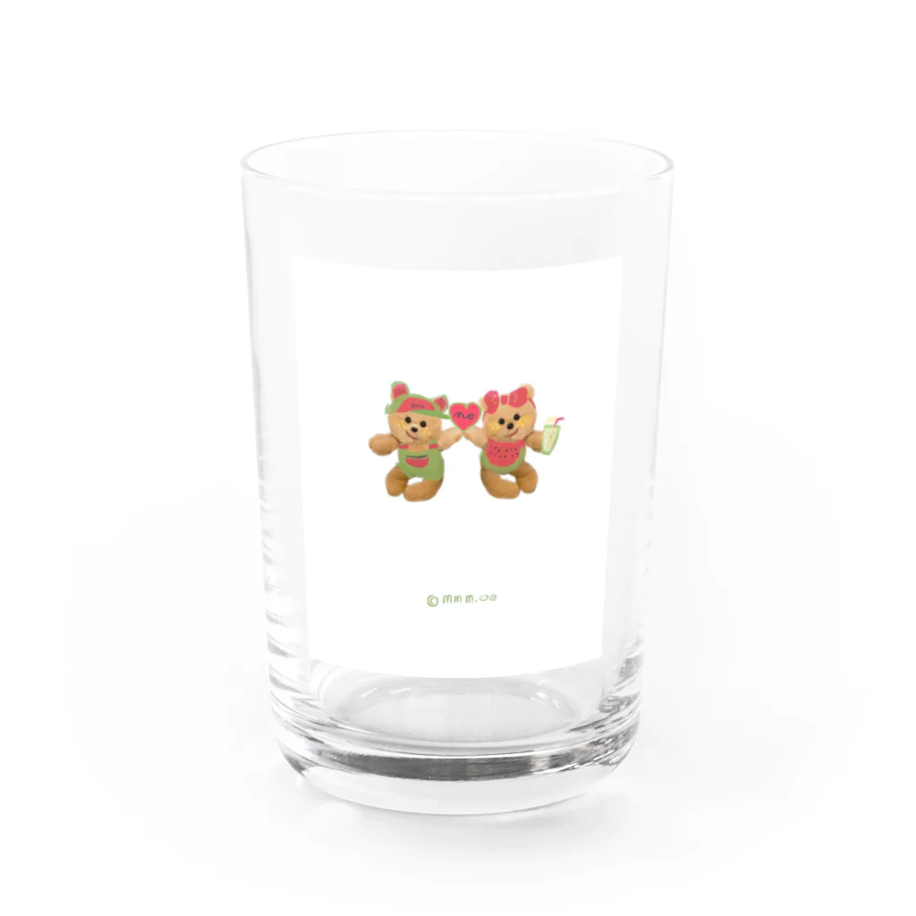 mmm.oe /モエモエモエ雑貨店の🍉と🧸🧸 Water Glass :front