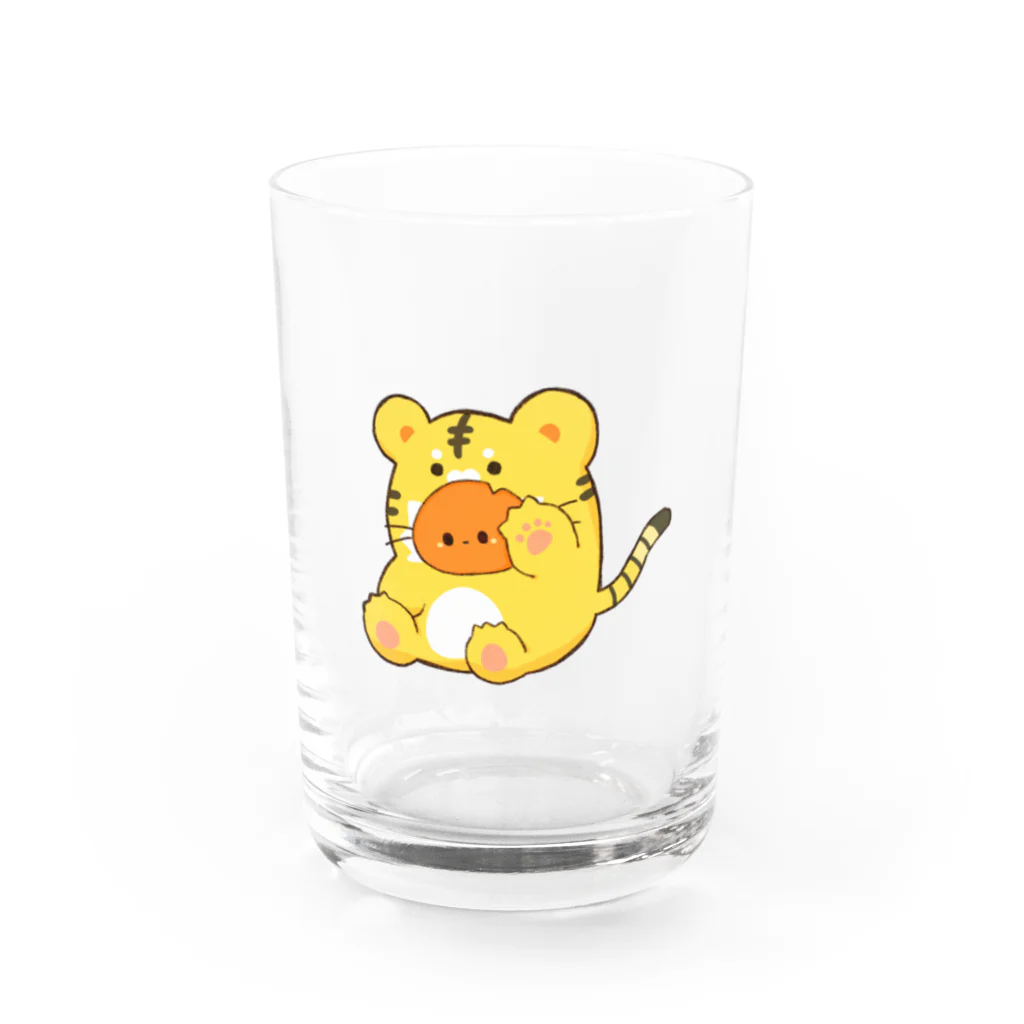 ゆるぽよしょっぷのとらトマ🐯 Water Glass :front