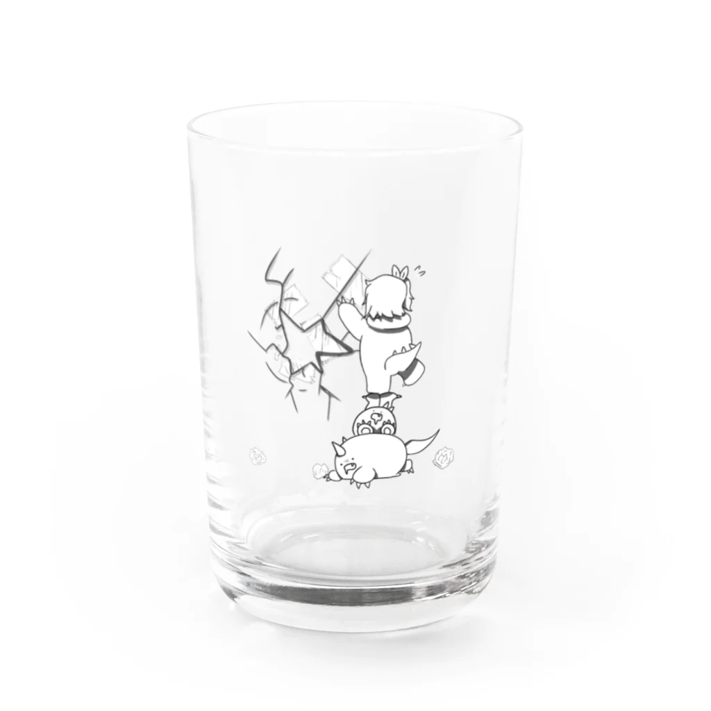 うめのたまりば。（旧）のガオガオちゃん"Repairing!"グッズ Water Glass :front