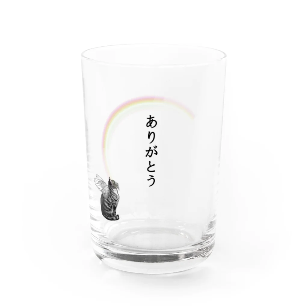 海賊猫 cocoの愛猫♱虹の橋♱ねこてんし① ペットロス Water Glass :front