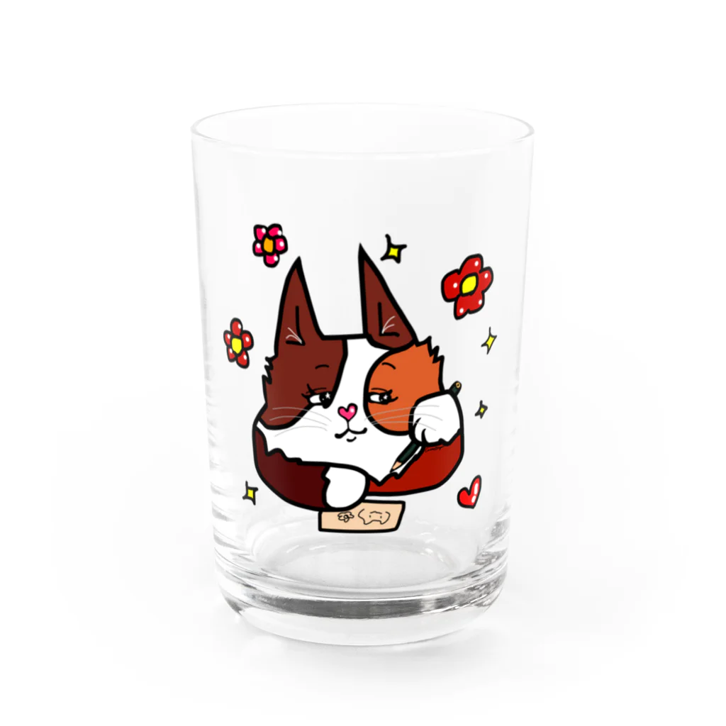 WataMayuroom☆の三毛にゃんの自由時間 Water Glass :front