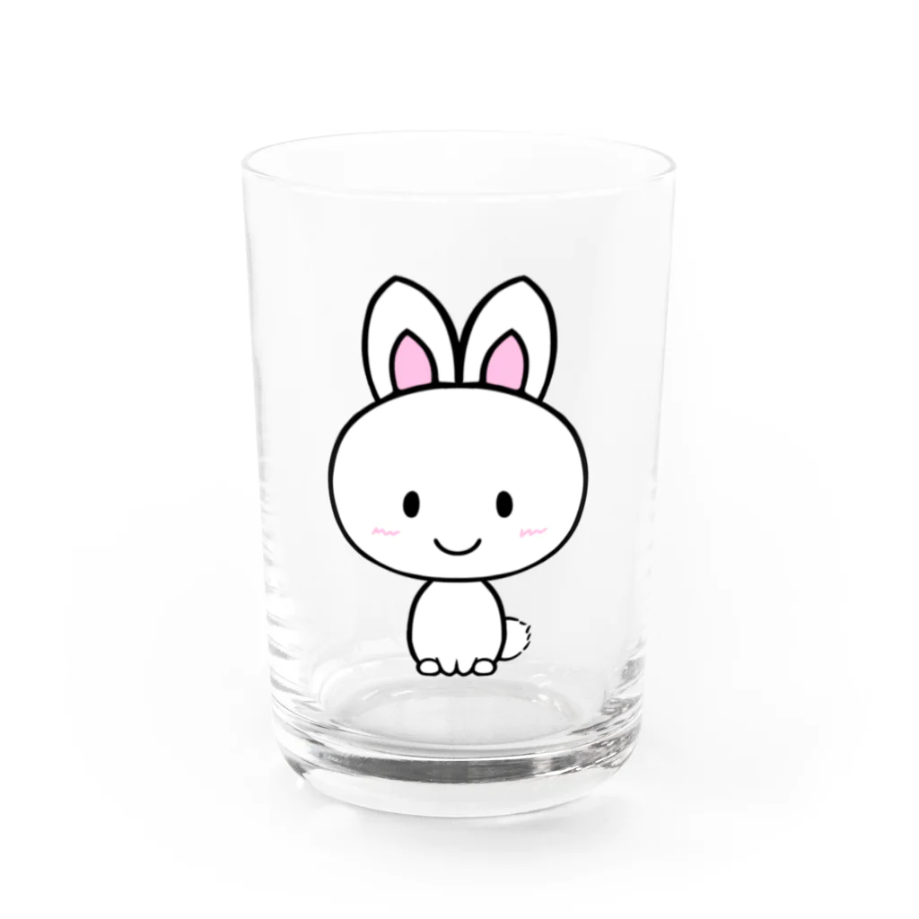 あああああの白い子うさぎ Water Glass :front