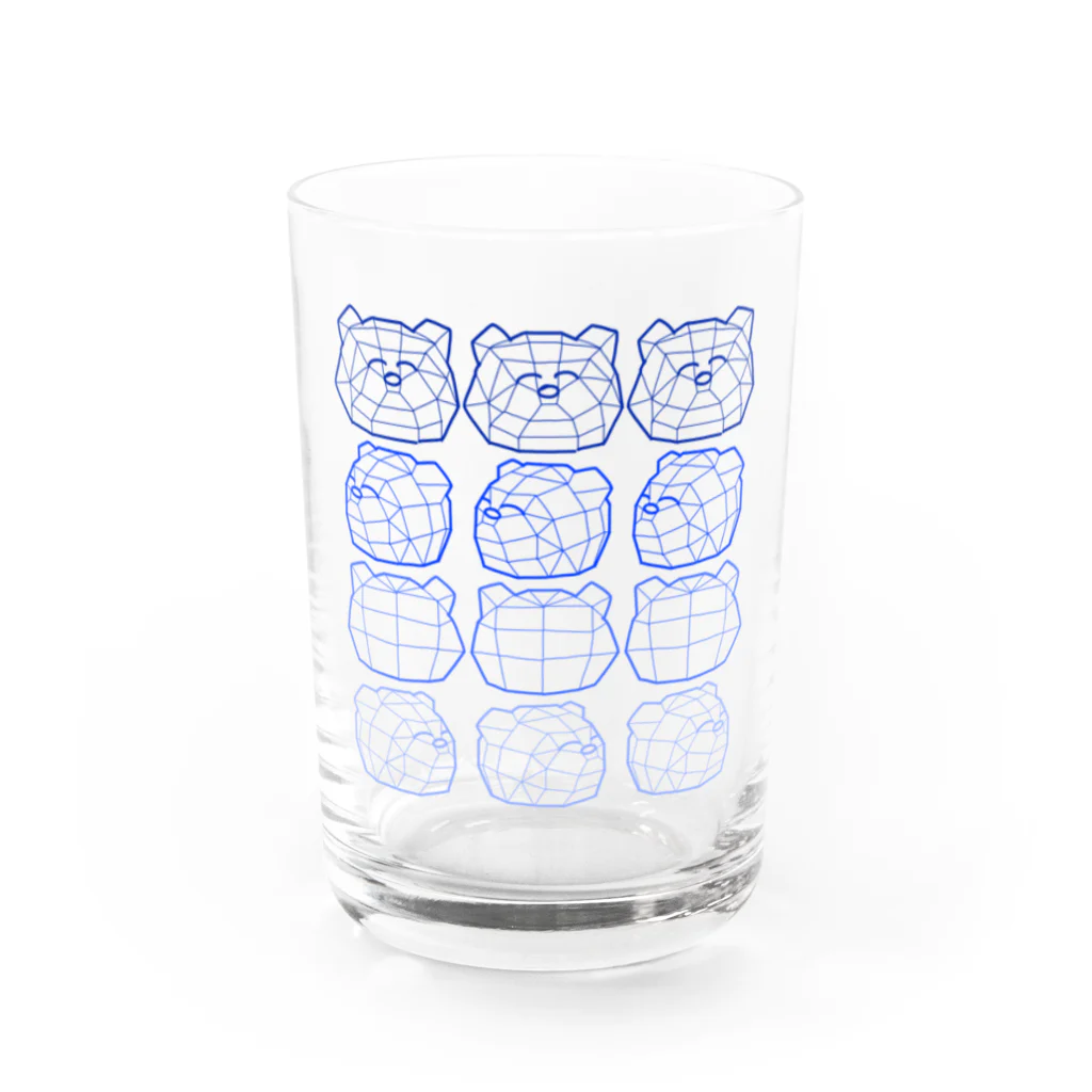 144ショップSUZURI支店のおかおたち(青) Water Glass :front