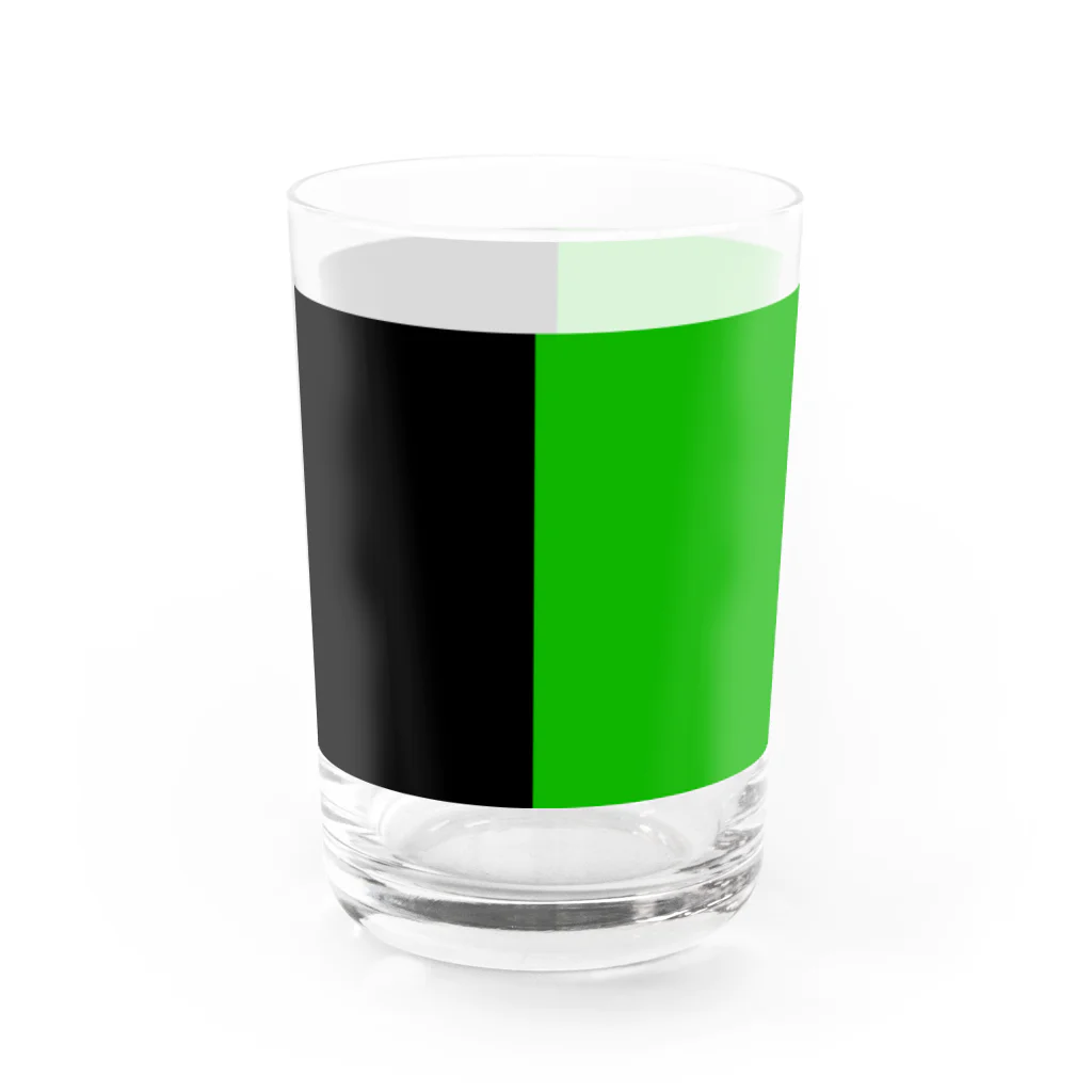 手描きのエトセトラの黒×緑 ２色バイカラー Water Glass :front