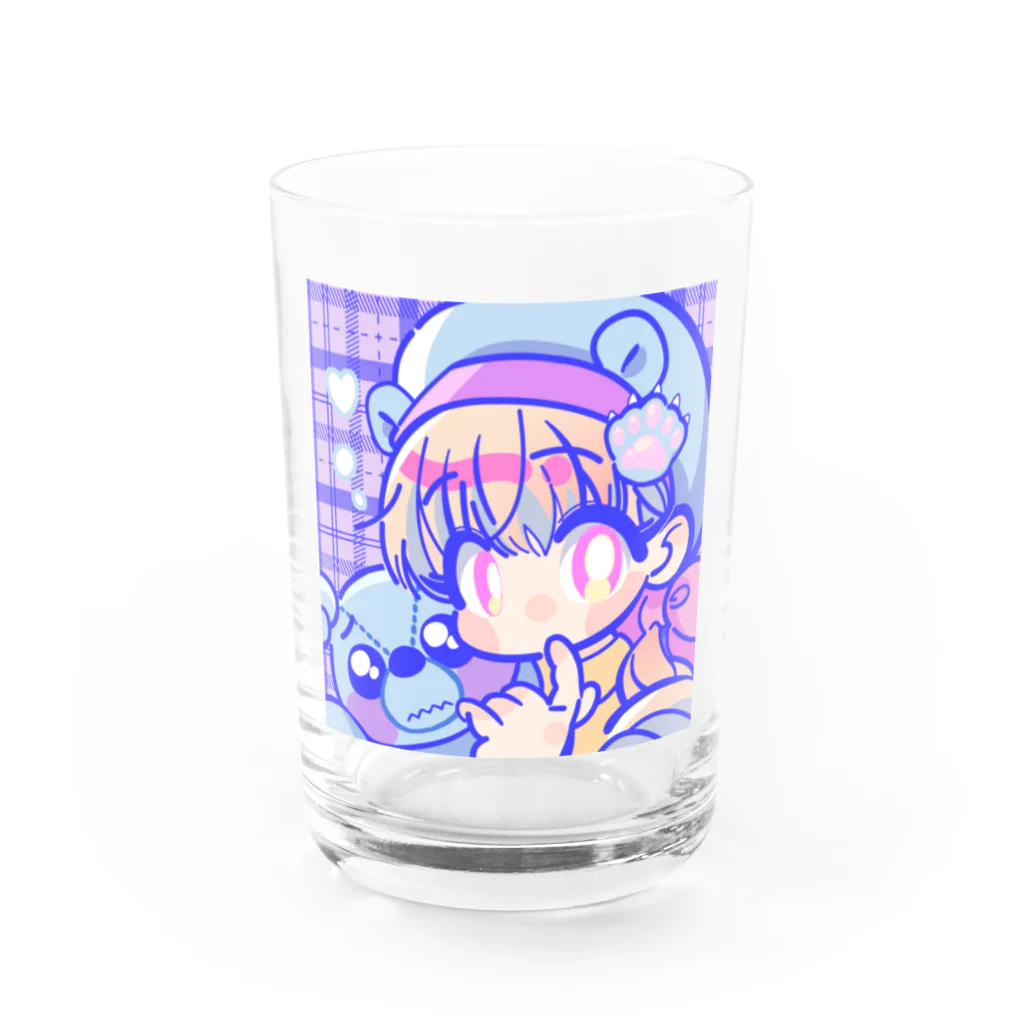 天音まひるのゆめかわクマの女の子 Water Glass :front