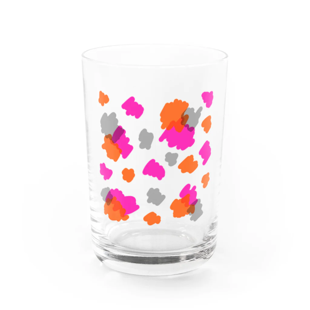 RIBBONSのレオパード（カラフル） Water Glass :front