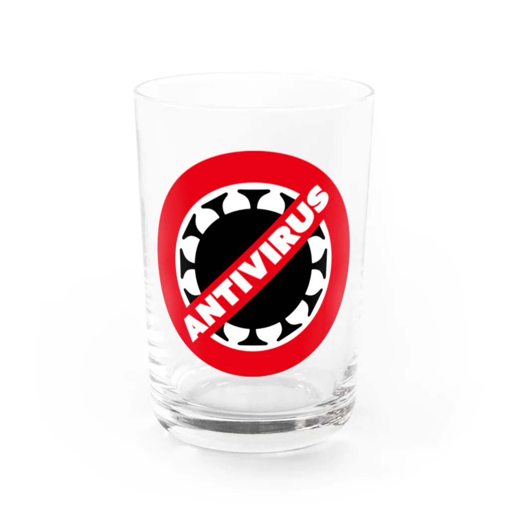 kimchinの新型コロナ対策　アンチウイルスマーク Water Glass :front