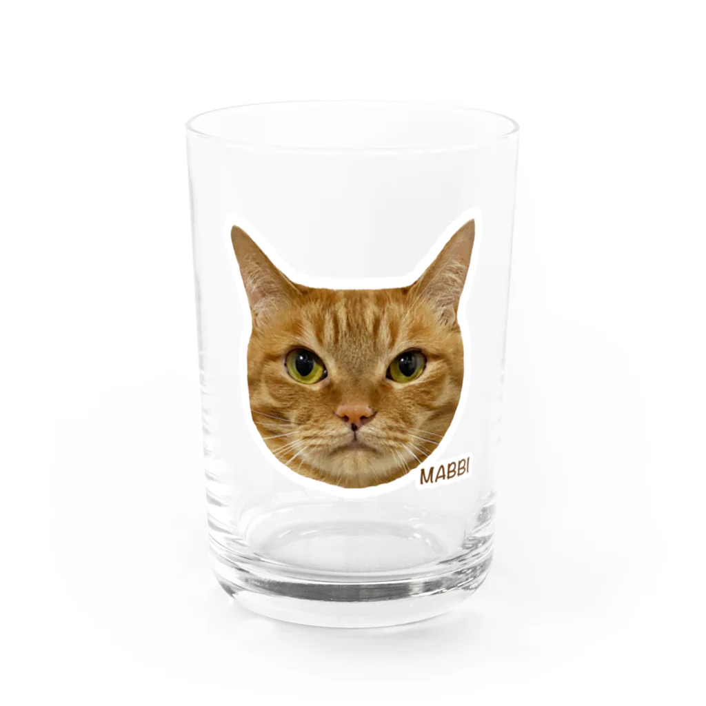 猫カフェ ぶぅたんグッズショップの絵文字マビくん Water Glass :front