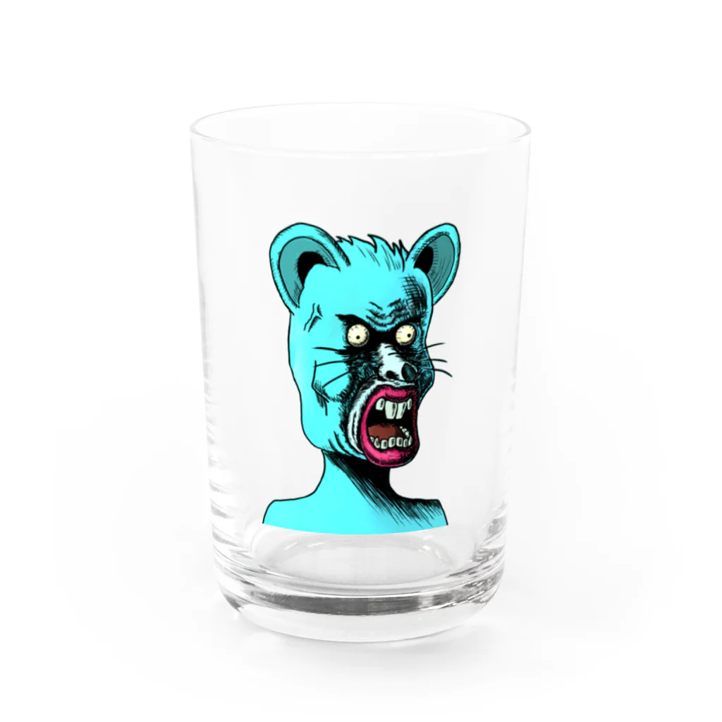 れいしょうのSUZURIのNFT風のネズミ ~Mouse Face Is Scary~ Water Glass :front
