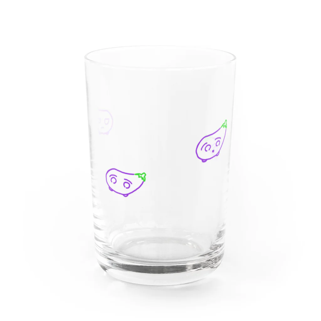 情緒の喜怒哀楽ナス Water Glass :front