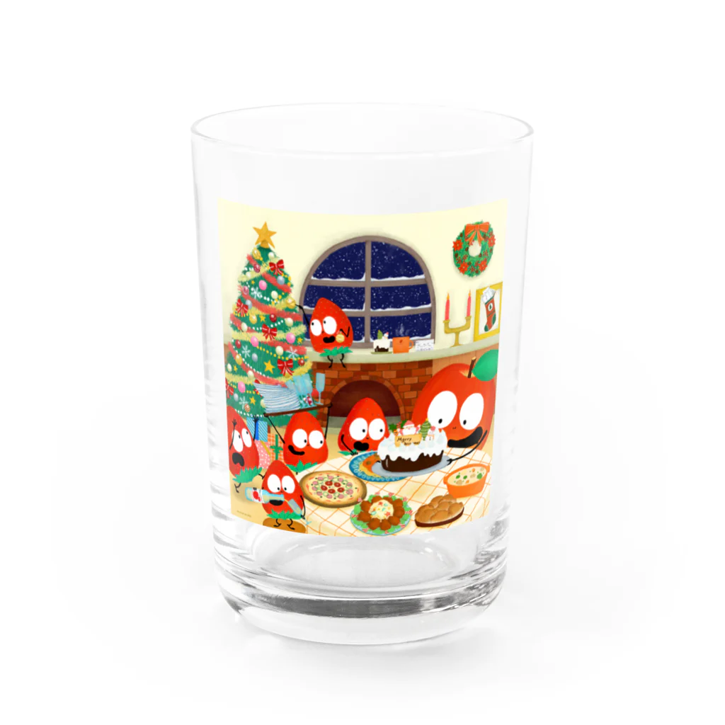 りんごくんのおみせの12月のりんごくん Water Glass :front