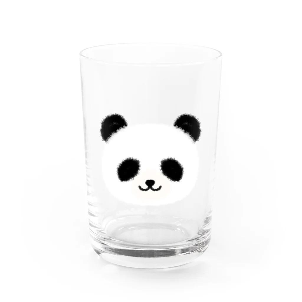 らくがきクオリティのふわふわパンダ Water Glass :front