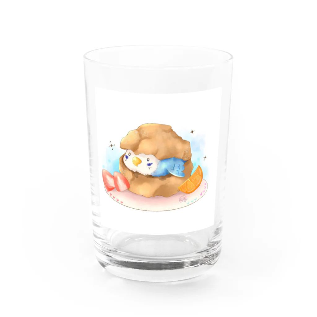 もここいんこのシュークリームインコ Water Glass :front