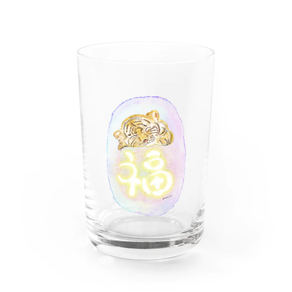 めりこの福虎彩雲 Water Glass :front