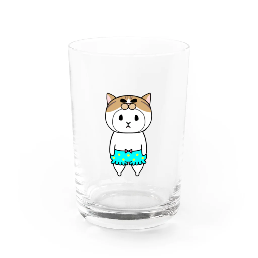 Miiiさんの猫っかぶりウッサ氏【派手】 Water Glass :front