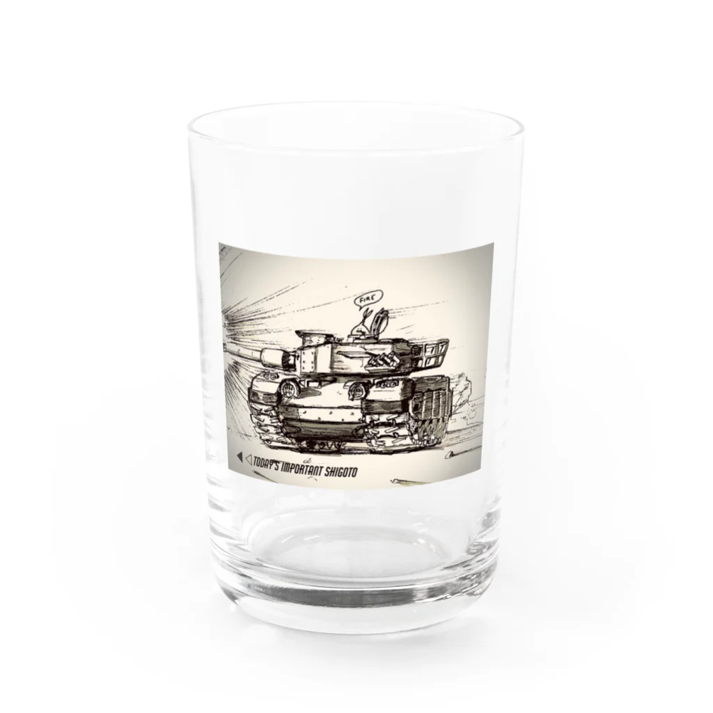 井上 いくらのSHIGOTO Fire -TANK- Water Glass :front