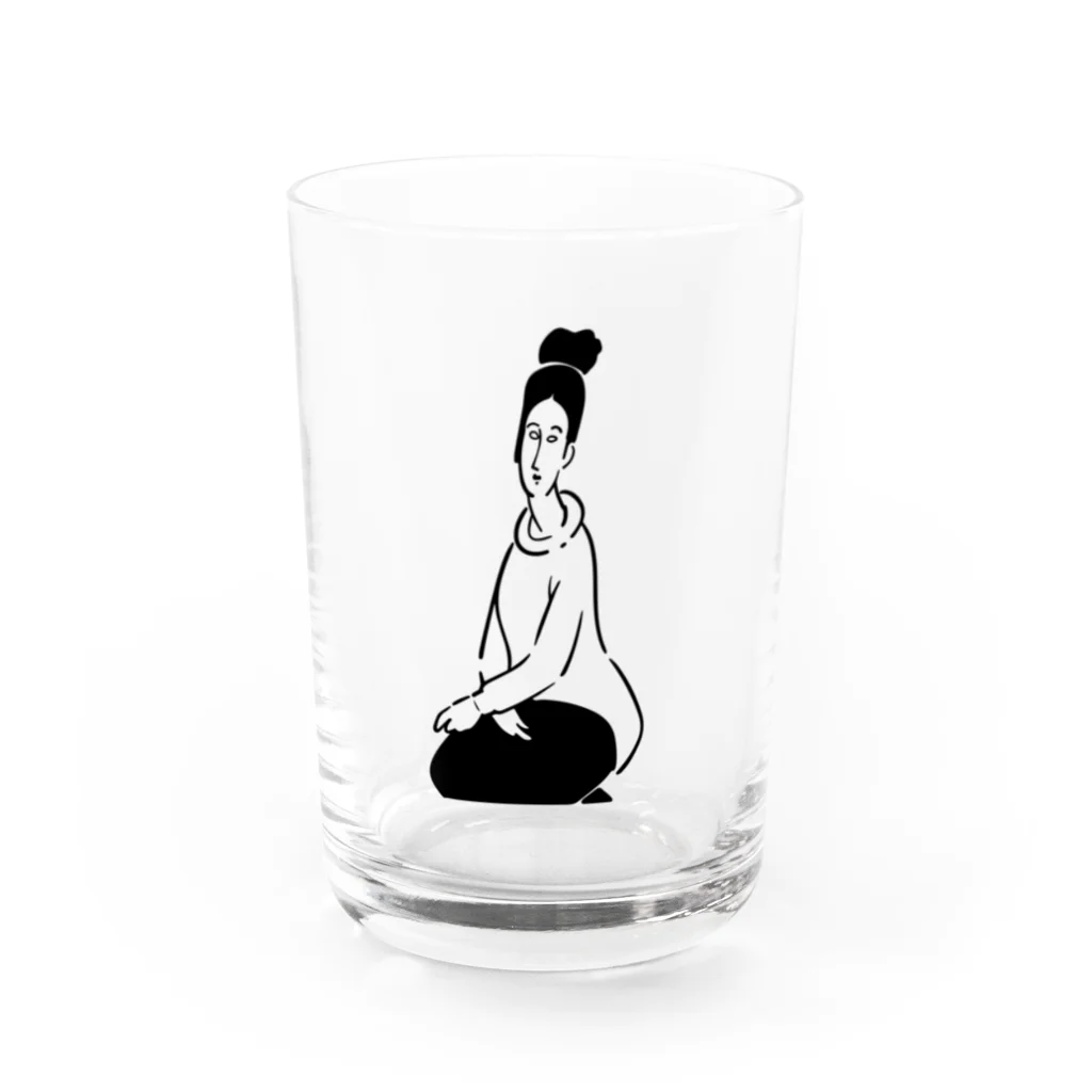 山形屋米店の『黄色いセーターを着たジャンヌ・エビュテルヌ』 Water Glass :front