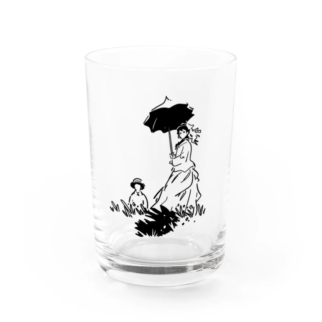 山形屋米店のクロード・モネ「日傘をさす女」 Water Glass :front