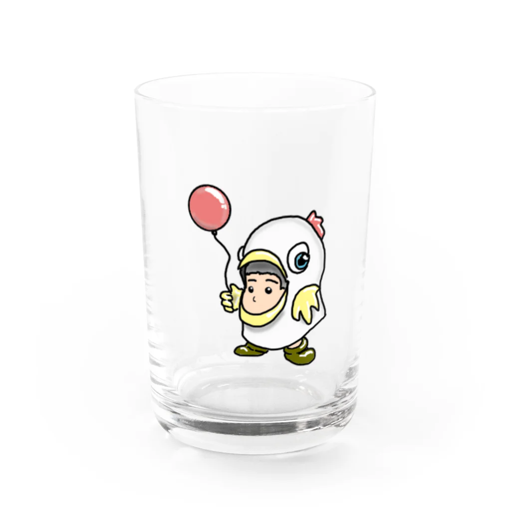 ガム坊主の公式グッズショップの被り小人シリーズ（ニワトリ） Water Glass :front